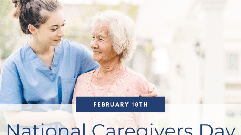 caregiver looking at older woman